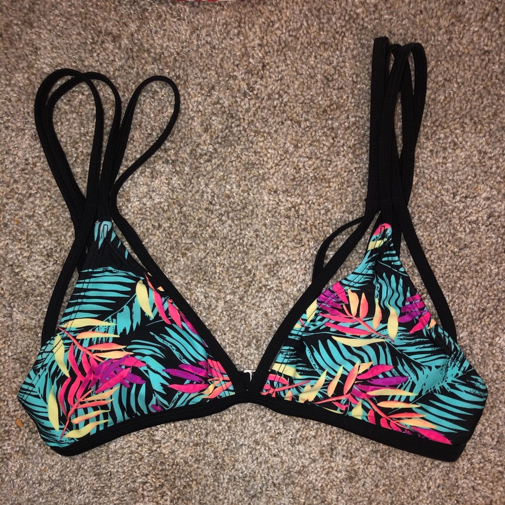 Tropical Print Bikini Top